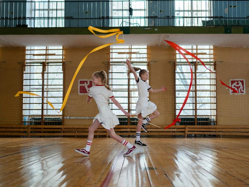 Athletic person performing a rhythmic movement sequence